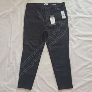 NWT Sofia Vergara Jeans Black Rosa Curvy Doll Leopard High Waist Ankle Jeans, 16